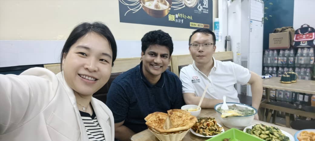 Sharing a meal with our partners